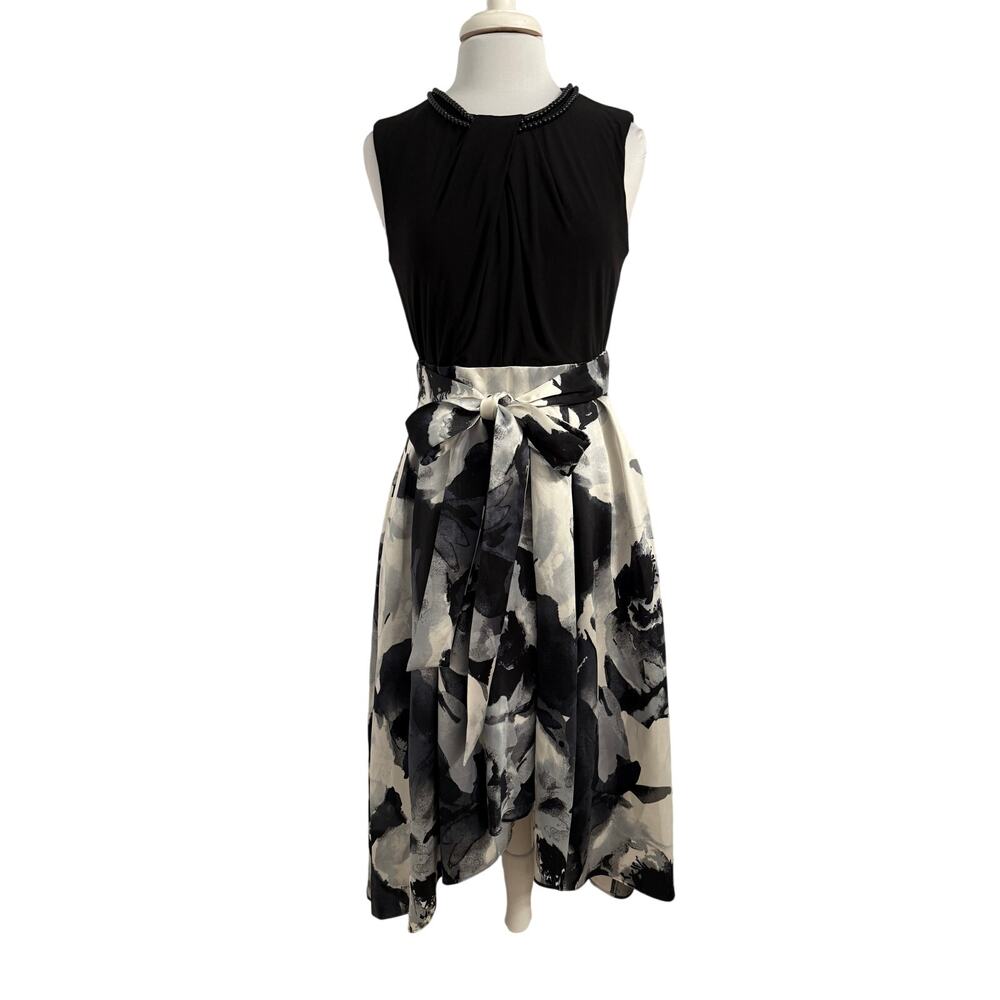 Slny Womens 8‎ Formal Satin Whimsigoth Beaded Hi Lo Sleeveless Dress Bow Pockets